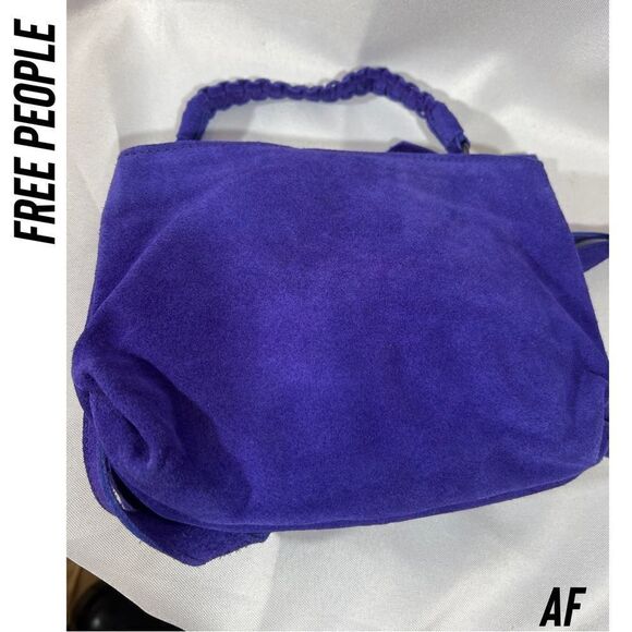 FREE PEOPLE CODY SUEDE CROSSBODY TOTE REGENCY PURPLE NEW - Picture 6 of 6